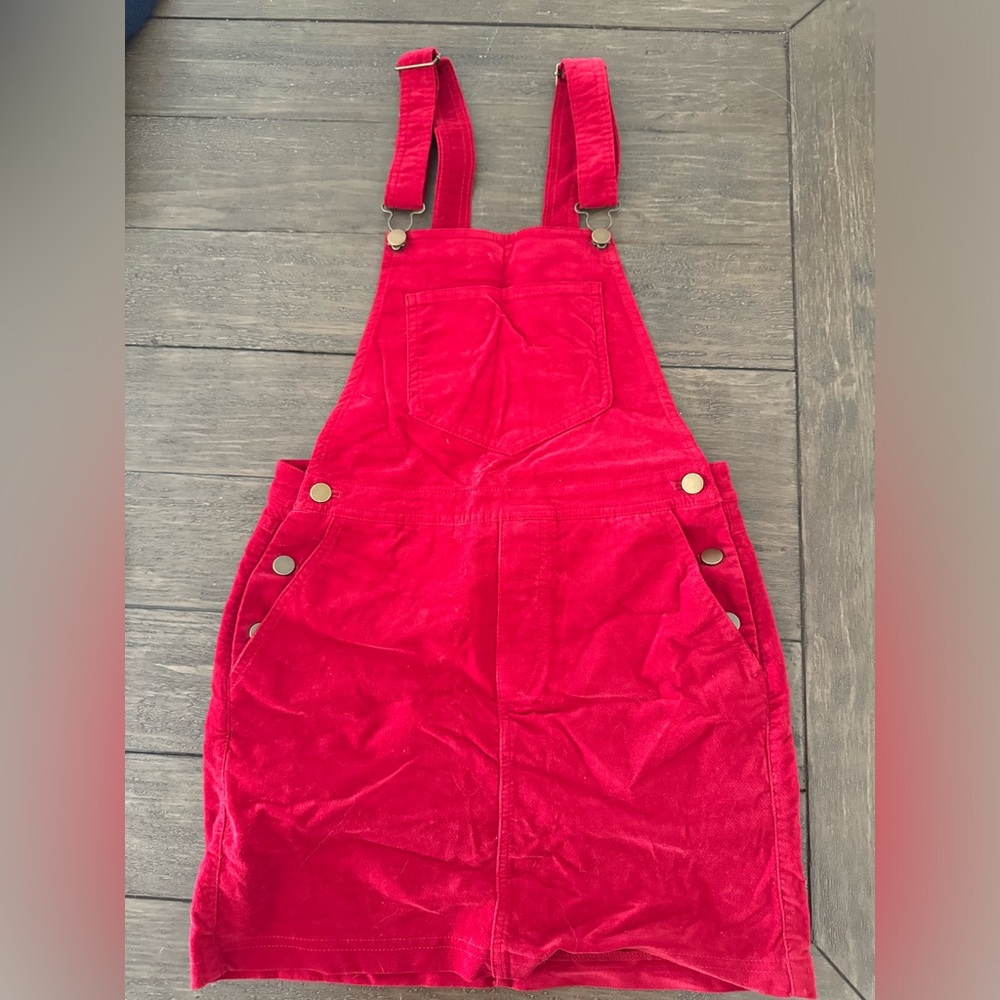 Forever 21 Womens Corduroy Overall Mini Dress M